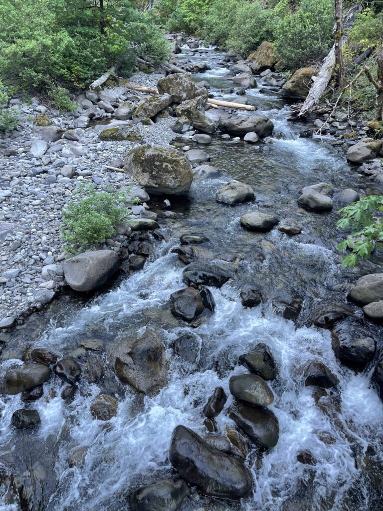 Eagle Creek flowing alongside the trail.