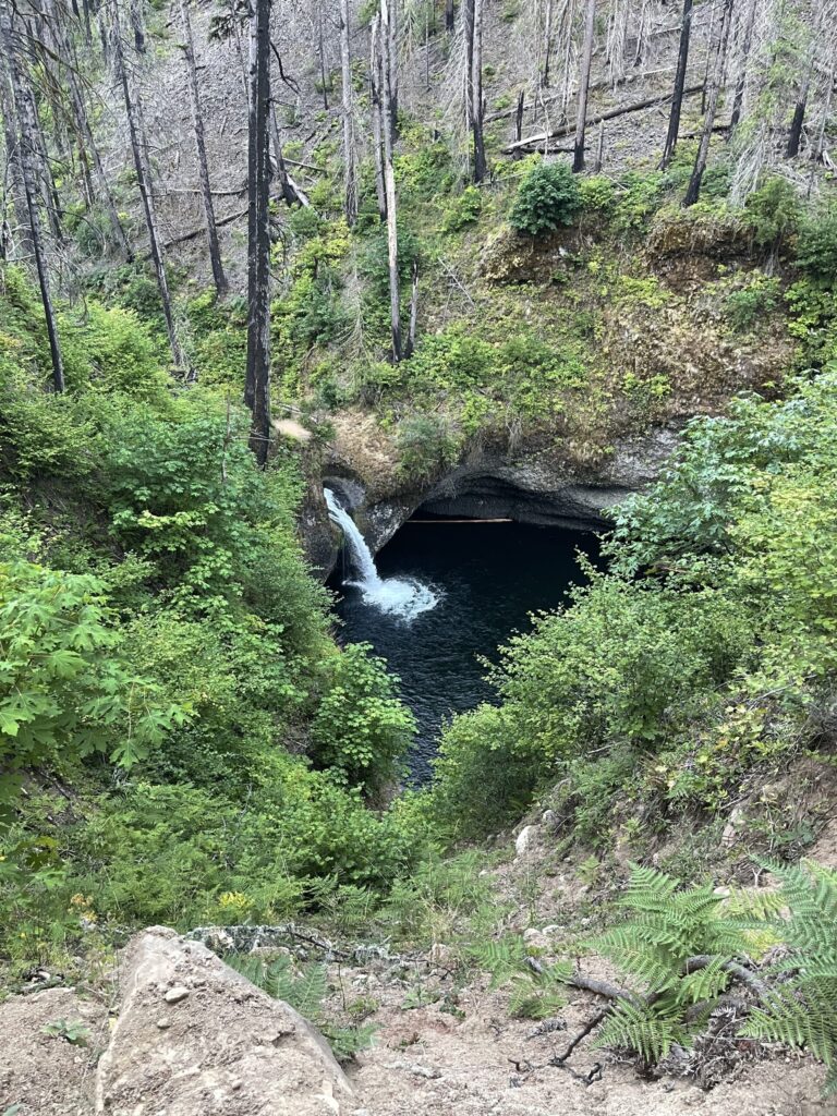 Lower Punchbowl Falls, seen from above on Eagle Creek Trail.