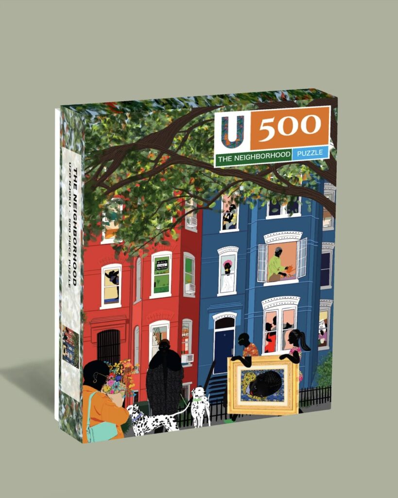 A 500-piece puzzle of a Black New York neighborhood by Nigerian American artist Uzo Njoku. 