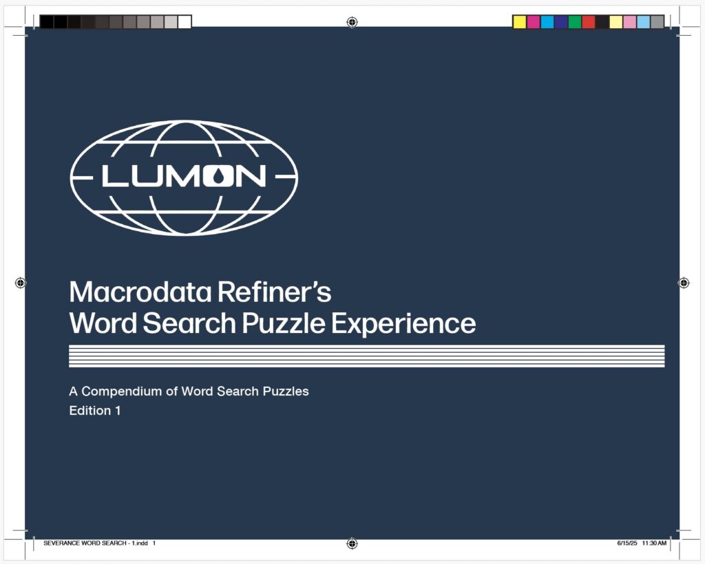 Screenshot of the InDesign file of the booklet's front cover. 