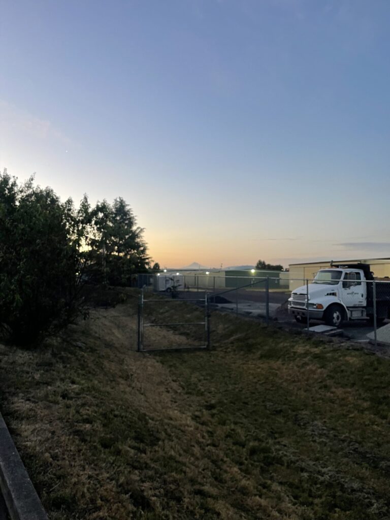 Clear-sky sunrise over Mount Hood.